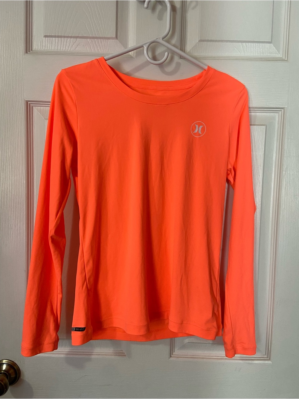 Hurley Women's Long Sleeve Rash Guard Top in Bright Coral